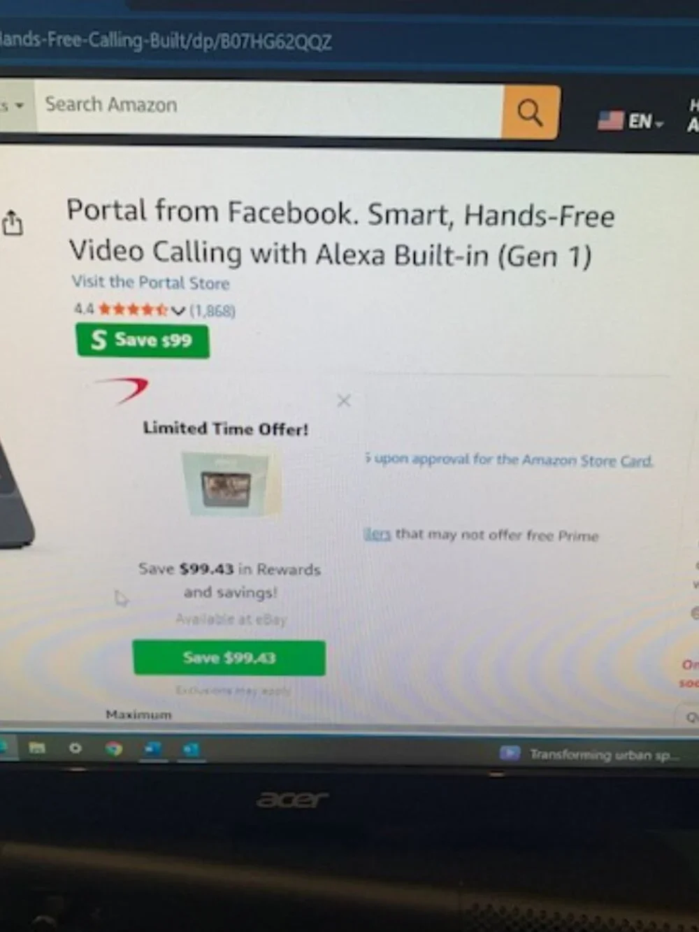 Portal from Facebook. Smart, Hands-Free Video Calling with Alexa Built-in Gen 1
